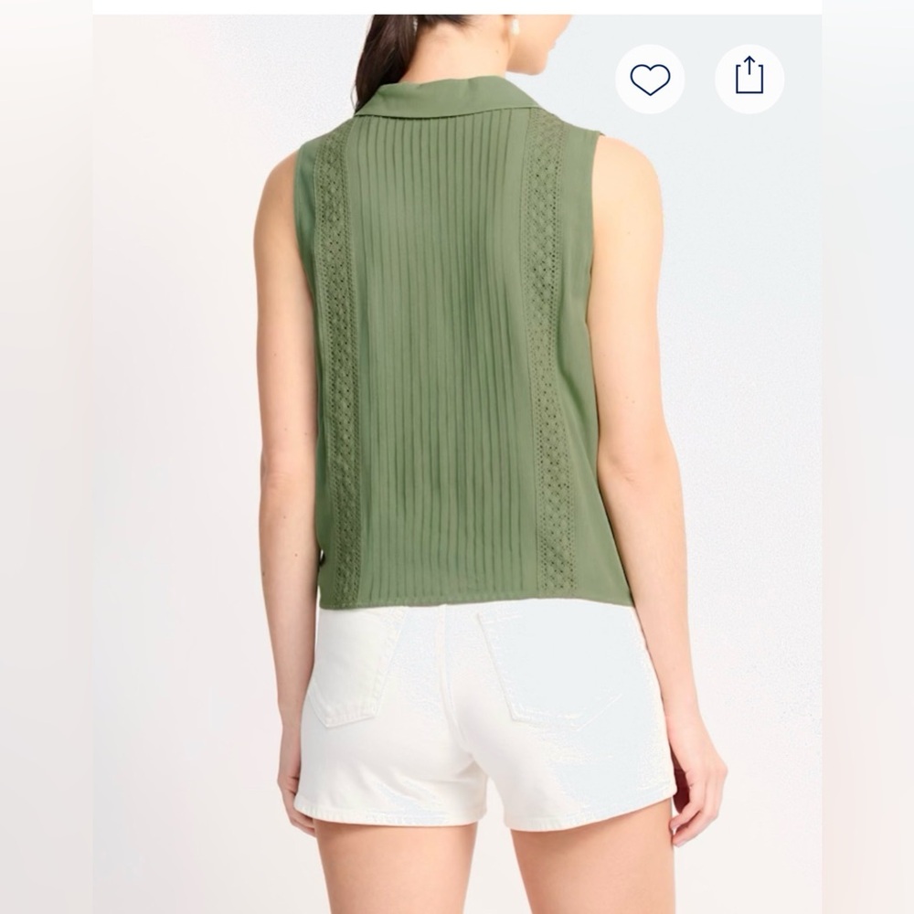 Daniel Rainn S Leah Tie Front Blouse Green - Picture 3 of 6